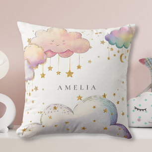 Niedliche Wasserfarbe Cloud Star Baby Girl Dusche Kissen