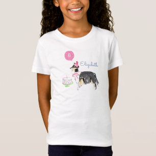 Niedliche Wasserfarbe Collie Geburtstag mit Cake B T-Shirt