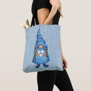 Niedliche Wasserfarbe Denim Girl Tote Beutel