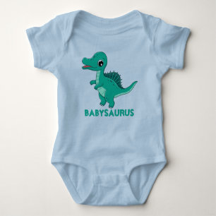 Niedliche Wasserfarbe Dinosaurier Personalisiert Baby Strampler