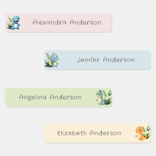 Niedliche Wasserfarbe Dinosaurier Wassersicherer N Etiketten