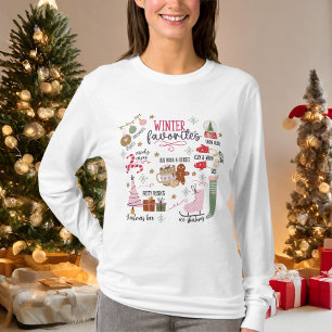 Niedliche Wasserfarbe Doddle Gemütliche Winterfavo T-Shirt