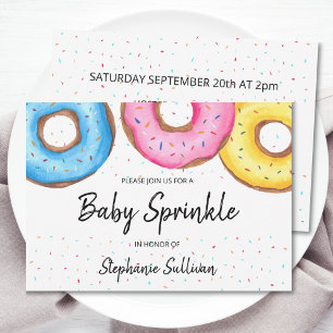 Niedliche Wasserfarbe Donuts Baby Sprinkle Einladu Einladung
