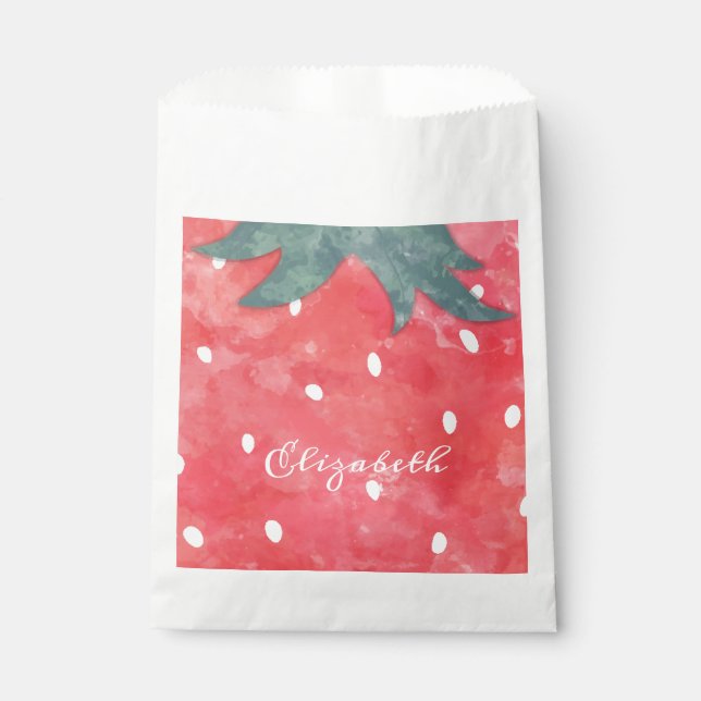 Niedliche Wasserfarbe Erdbeere Geschenktütchen (Vorderseite)