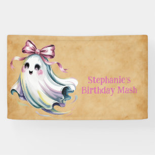 Niedliche Wasserfarbe Girl Ghost Geburtstagsmash Banner