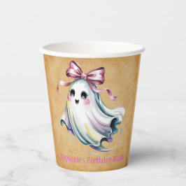 Niedliche Wasserfarbe Girl Ghost Geburtstagsmash Pappbecher