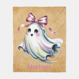 Niedliche Wasserfarbe Girl Ghost Geburtstagsmaske Fleecedecke