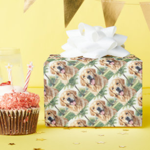 Niedliche Wasserfarbe Golden Retriever Hund Tier Geschenkpapier