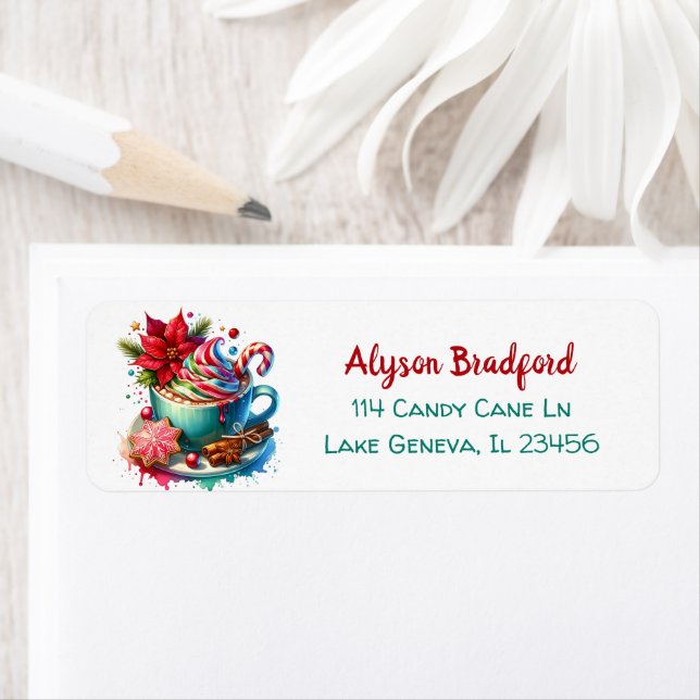 Niedliche Wasserfarbe Heiße Kakao, Süßigkeiten und (Insitu)