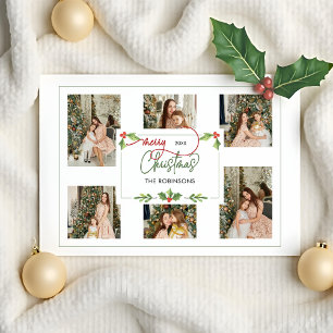 Niedliche Wasserfarbe Holly Frohe Weihnachten Mult