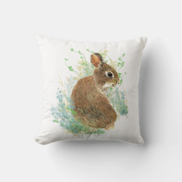 Niedliche Wasserfarbe Kaninchen Kissen