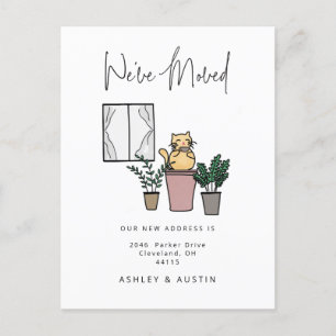 Niedliche Wasserfarbe Katze Spaß haben wir bewegt  Postkarte