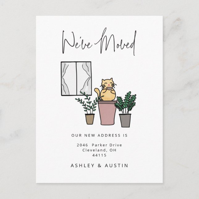 Niedliche Wasserfarbe Katze Spaß haben wir bewegt  Postkarte