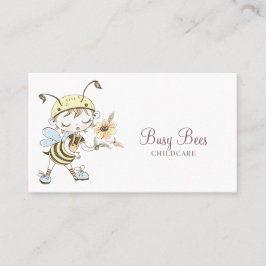 Niedliche Wasserfarbe Kinderbetreuung Besetzte Bie Visitenkarte