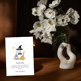 Niedliche Wasserfarbe Kleine Boo Ghost Boy Babydus Dankeskarte