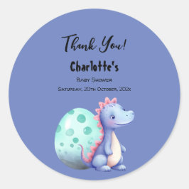 Niedliche Wasserfarbe Kleine Dinosaurier Babydusch Runder Aufkleber