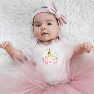 Niedliche Wasserfarbe Kleine Pumpkin Flora 1. Gebu Baby Strampler