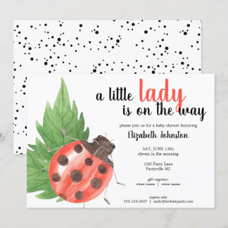 Niedliche Wasserfarbe Ladybug Kinderdusche Einladung