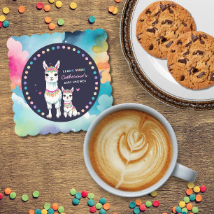 Niedliche Wasserfarbe Llama Mama Mexican Baby Dusc Untersetzer