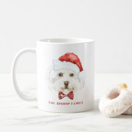 Niedliche Wasserfarbe Maltesisch Weihnachtsfest Kaffeetasse