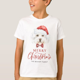 Niedliche Wasserfarbe Maltesisch Weihnachtsfest T-Shirt