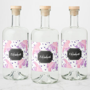 Niedliche Wasserfarbe Mermaid Alkoholflaschenetikett