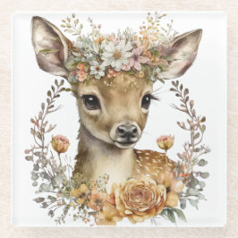 NIEDLICHE WASSERFARBE MIT WÜRDE VON BLUME GLASUNTERSETZER