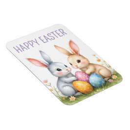 Niedliche Wasserfarbe Osterbrunnen Happy Oster Magnet