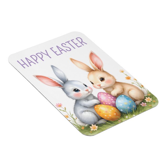 Niedliche Wasserfarbe Osterbrunnen Happy Oster Magnet (Rechte Seite)