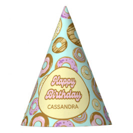 Niedliche Wasserfarbe Pastell Sprinkle Donut Green Partyhütchen