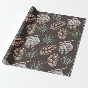 Niedliche Wasserfarbe Pineca Geschenkpapier
