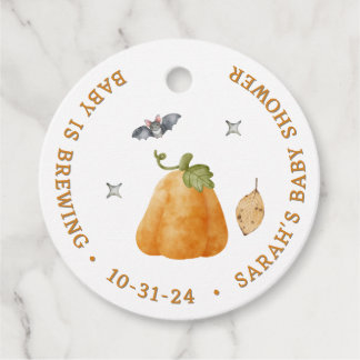 Niedliche Wasserfarbe Pumpkin Bat Fall Babydusche Geschenkanhänger