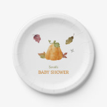 Niedliche Wasserfarbe Pumpkin Fall Babydusche