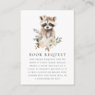 Niedliche Wasserfarbe Raccoon Babydusche Anfrage Begleitkarte