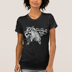 Niedliche Wasserfarbe Raccoon Tierfreude Kunst T-Shirt