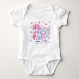 Niedliche Wasserfarbe Regenbogen Einhorn Personali Baby Strampler