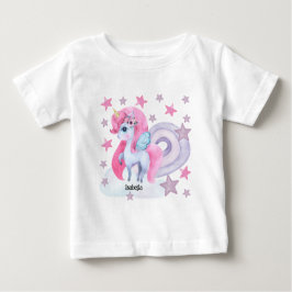 Niedliche Wasserfarbe Regenbogen Einhorn Personali Baby T-shirt