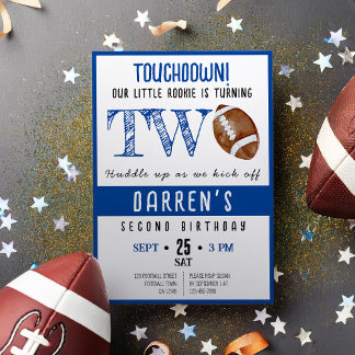 Niedliche Wasserfarbe Rookie Football Boy 2. Gebur Einladung