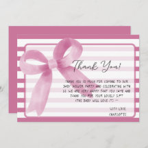 Niedliche Wasserfarbe Rosa Bow Babydusche