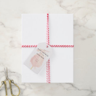 Niedliche Wasserfarbe Rosa Cotton Candy Baby Dusch Geschenkanhänger