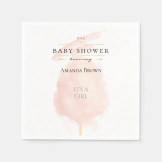 Niedliche Wasserfarbe Rosa Cotton Candy Baby Dusch Serviette