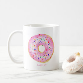 Niedliche Wasserfarbe Rosa Donut Sprinkles Persona Kaffeetasse