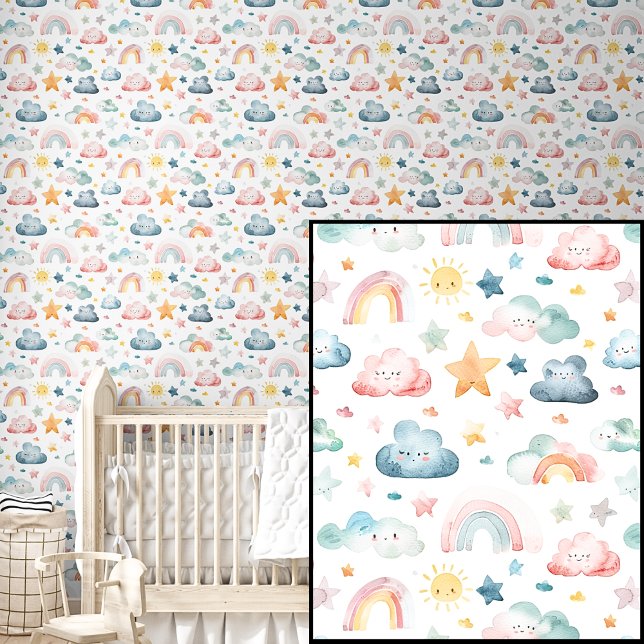 Niedliche Wasserfarbe Rosa grüne blaue Regenbogen  Tapete (Von Creator hochgeladen)