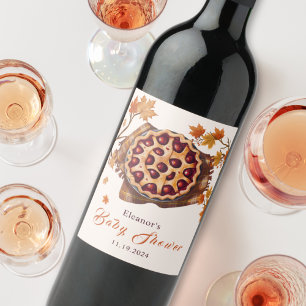 Niedliche Wasserfarbe Rustikale Kirschkuchen Kinde Weinetikett