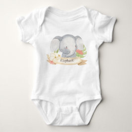 Niedliche Wasserfarbe Safari Tier Elefant Baby Strampler