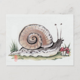 Niedliche Wasserfarbe Schnecke Art Tier Postkarte
