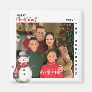 Niedliche Wasserfarbe Schneemann Frohe Weihnachten Magnet