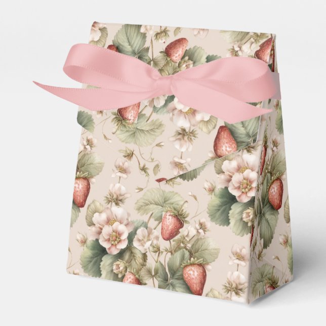 Niedliche Wasserfarbe Sonne mit Erdbeeren Geschenkschachtel (Vorderseite)