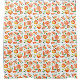 Niedliche Wasserfarbe Süßes Zitrusfrüchte Orangenf Duschvorhang