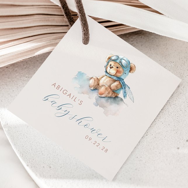 Niedliche Wasserfarbe Teddy Bear Blue Boy Baby Dus Geschenkanhänger (Von Creator hochgeladen)